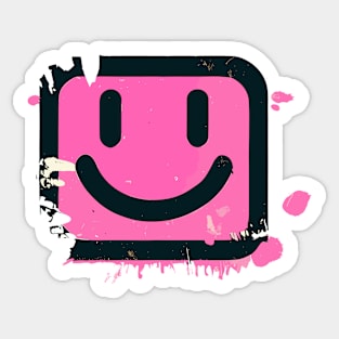 Street Art retro graffiti vintage pink Smile Sticker